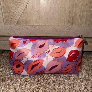 Clinique Lip Print Travel Bag - Purple, Red, Orange